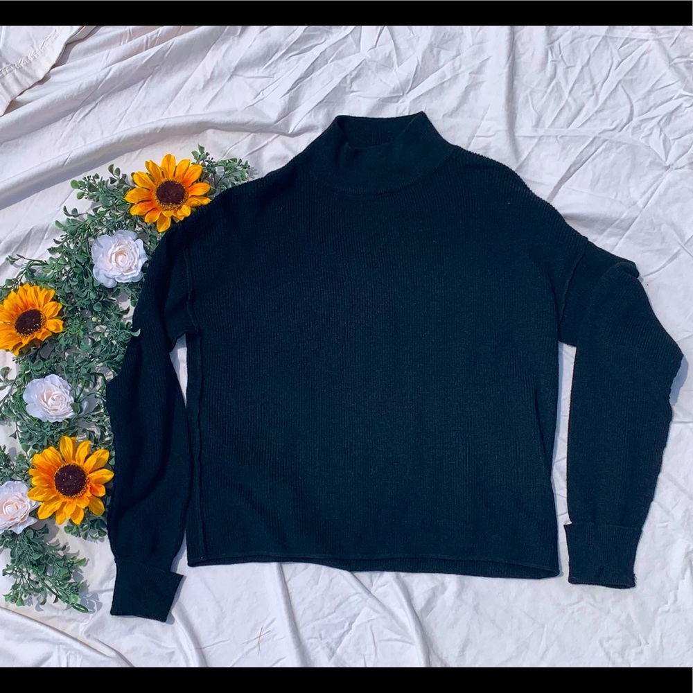 Cute Black Sweater with Open Back